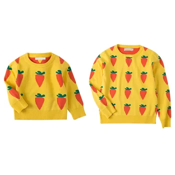 Autumn Winter Parent-Child Sweaters Mother Daughter Cute Carrot Strawberry Pattern Sweater Cotton Knit Yellow White Sweater
Autumn Winter Parent-Child Sweaters Mother Daughter Cute Carrot Strawberry Pattern Sweater Cotton Knit Yellow White Sweater