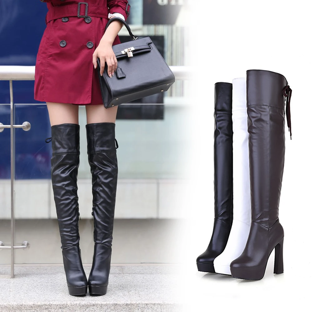 New Winter 2020 Over-the-knee Boots Women Black White Boots Ladies High Heels Round Toe Shoes Sexy Lacing Thigh High Boots
New Winter 2020 Over-the-knee Boots Women Black White Boots Ladies High Heels Round Toe Shoes Sexy Lacing Thigh High Boots