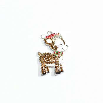 Newest!! 43MM*31MM 10pcs/lot Christmas Reindeer With Hat Rhinestone Pendants For Christmas Jewelry Making
Newest!! 43MM*31MM 10pcs/lot Christmas Reindeer With Hat Rhinestone Pendants For Christmas Jewelry Making