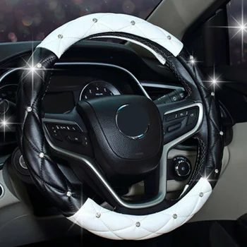 Black&White Steering Wheel Cover 38cm/15Inch PU Leather Rhinestones Replacement
Black&White Steering Wheel Cover 38cm/15Inch PU Leather Rhinestones Replacement