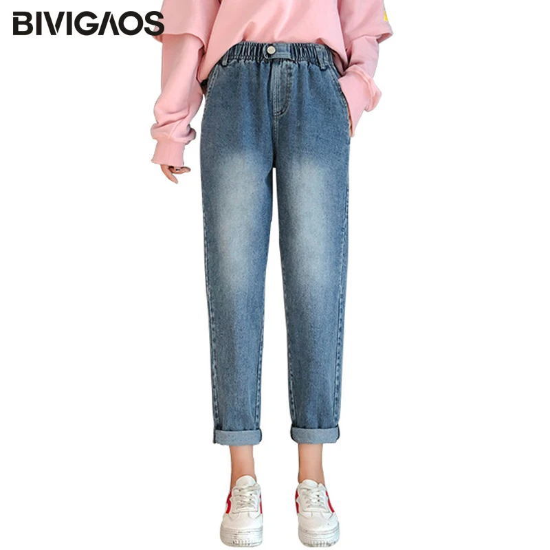BIVIGAOS 2019 осенние новые Мода и досуг женские Джинсы бойфренда винтажные