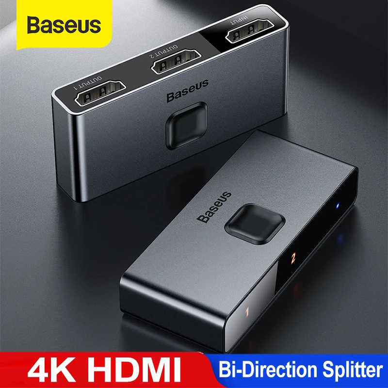 Baseus HDMI Splitter 4K HDMI Switch Adapter HDMI Switcher 2 in 1 out for PS4/3 TV Box Switch HDMI Bi-Direction 1x2/2x1 Splitter
Baseus HDMI Splitter 4K HDMI Switch Adapter HDMI Switcher 2 in 1 out for PS4/3 TV Box Switch HDMI Bi-Direction 1x2/2x1 Splitter