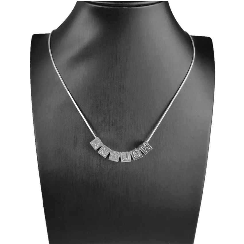 AMBUSH Square pendant 925 sterling silver Necklace ALYX Street Best Quality Necklace 
AMBUSH Square pendant 925 sterling silver Necklace ALYX Street Best Quality Necklace