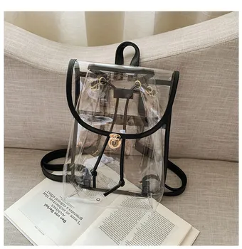 Transparent PVC Women's Backpack Candy Color Waterproof String Cover Backpack Clear Plastic Daily School Bag Shopping Beach
Transparent PVC Women's Backpack Candy Color Waterproof String Cover Backpack Clear Plastic Daily School Bag Shopping Beach