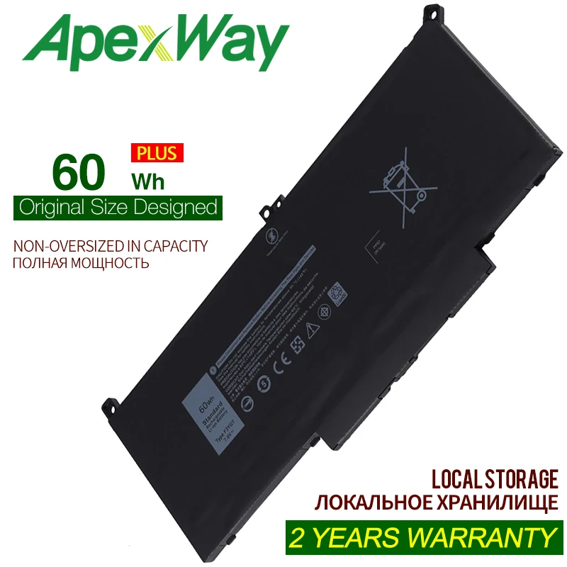 Аккумулятор F3YGT для ноутбука Dell Latitude 12 7000 E7280 E7290 E7380 E7390 E7480 E7490 2X39G 7 6 V 60WH |