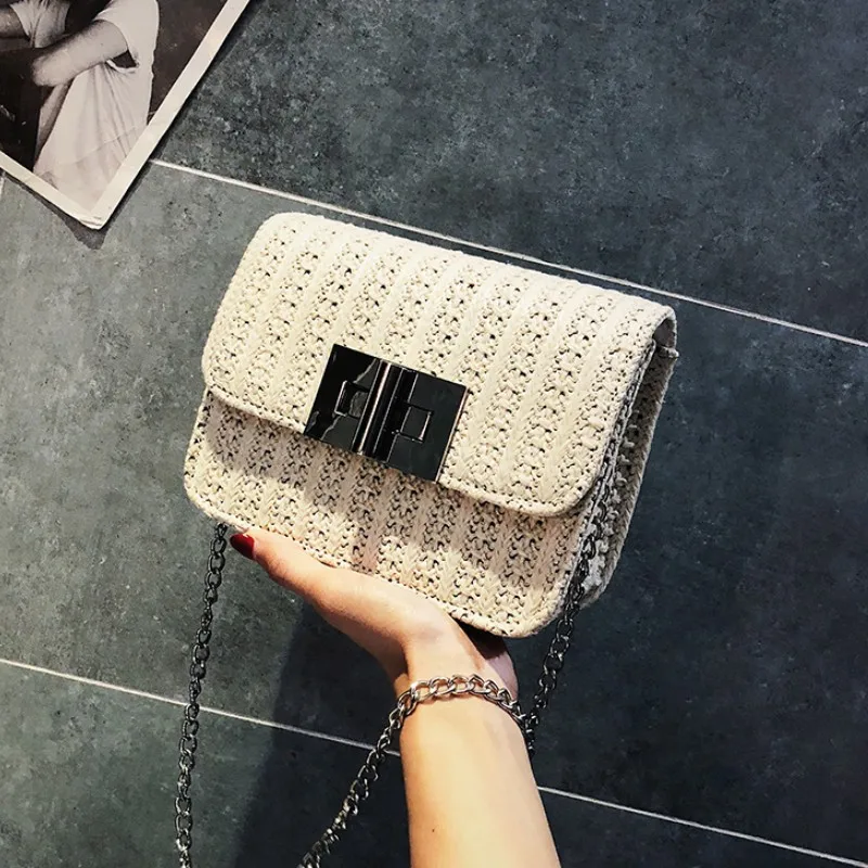 Summer Small Bag Women's 2018 New Style Fashion Korean-style Versatile Crossbody/shoulder Bag Chain Fashion Straw Lock Square Sl
Summer Small Bag Women's 2018 New Style Fashion Korean-style Versatile Crossbody/shoulder Bag Chain Fashion Straw Lock Square Sl