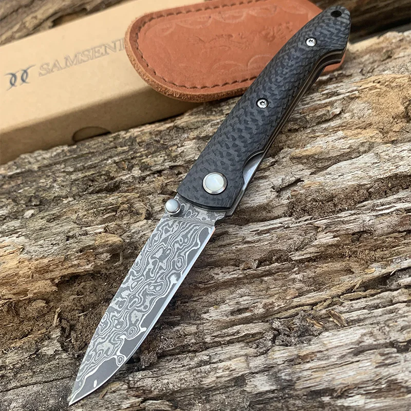 SAMSEND Outdoor Folding knife pure carbon fiber handle VG10 BladeSAMSEND Tactics knife Outdoor tool Send leather gift box
SAMSEND Outdoor Folding knife pure carbon fiber handle VG10 BladeSAMSEND Tactics knife Outdoor tool Send leather gift box