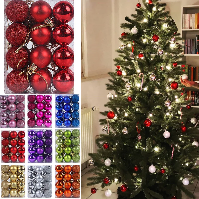 24Pcs Multicolor Round Plastic Christmas Balls for Christmas Tree Decorations Xmas Party Xmas Tree Balls Hanging Ornaments 2020
24Pcs Multicolor Round Plastic Christmas Balls for Christmas Tree Decorations Xmas Party Xmas Tree Balls Hanging Ornaments 2020