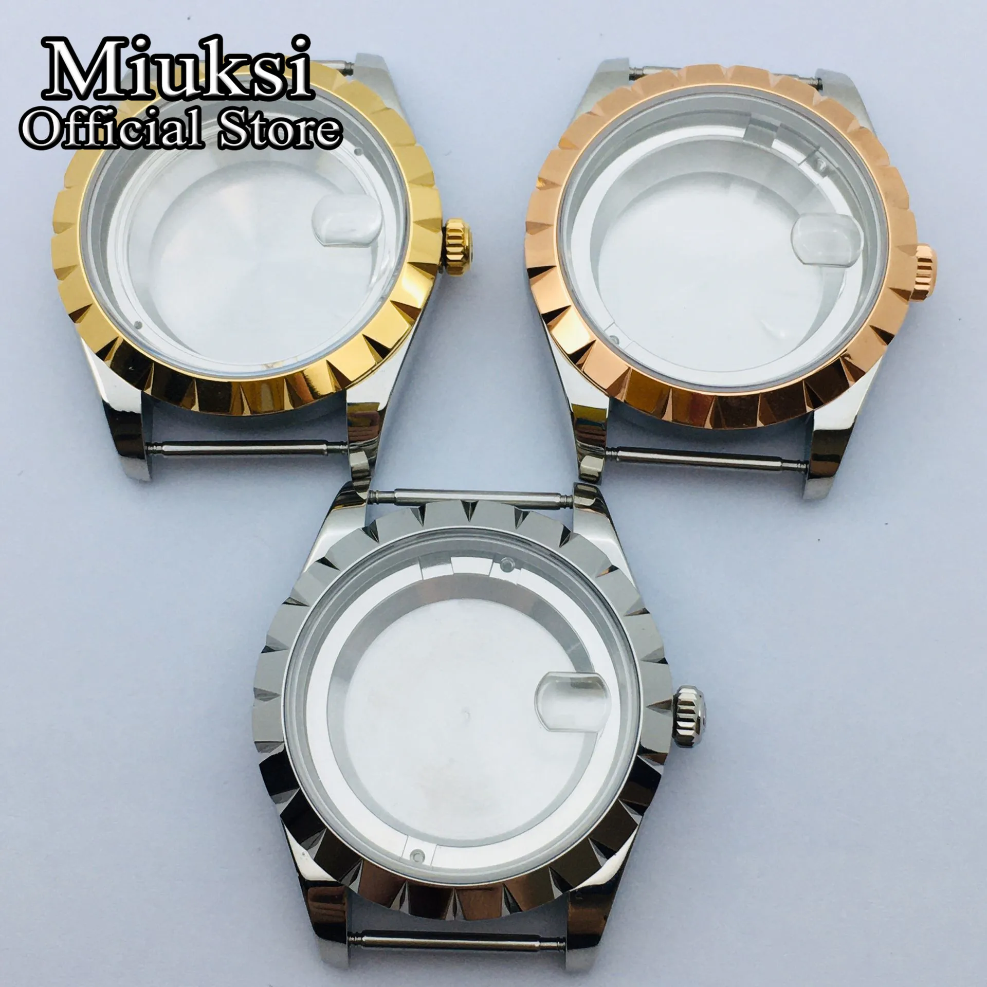 

Miuksi 39mm watch case sapphire glass case fit ETA 2836, Miyota 8205 8215 821A, Mingzhu DG 2813 3804, Seagull ST1612 movement