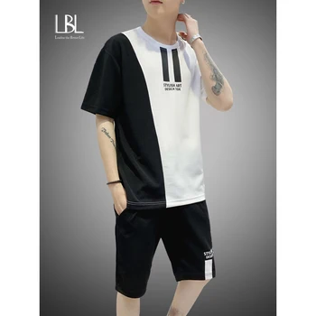 2020 Summer New Men's Set Wild Student Casual Patchwork Print Sleeve T-Shirt Shorts Harajuku 2 PCS Street Fashion Set Tracksuit
2020 Summer New Men's Set Wild Student Casual Patchwork Print Sleeve T-Shirt Shorts Harajuku 2 PCS Street Fashion Set Tracksuit
