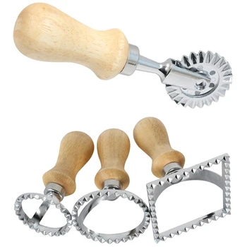 Ravioli Maker Cutter Stamp Set-Leading Dough Cutter and Press Stamps with Wooden Handle-For Ravioli, Pasta, Dumplings Lasagna 
Ravioli Maker Cutter Stamp Set-Leading Dough Cutter and Press Stamps with Wooden Handle-For Ravioli, Pasta, Dumplings Lasagna