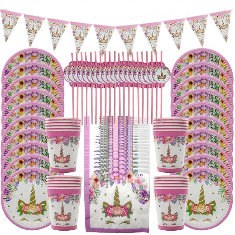 51/81pcs Rainbow Unicorn Party Set Disposable Tableware Paper Plate Cup Napkin Garland Unicornio Unicorn Birthday Party Supplies
51/81pcs Rainbow Unicorn Party Set Disposable Tableware Paper Plate Cup Napkin Garland Unicornio Unicorn Birthday Party Supplies