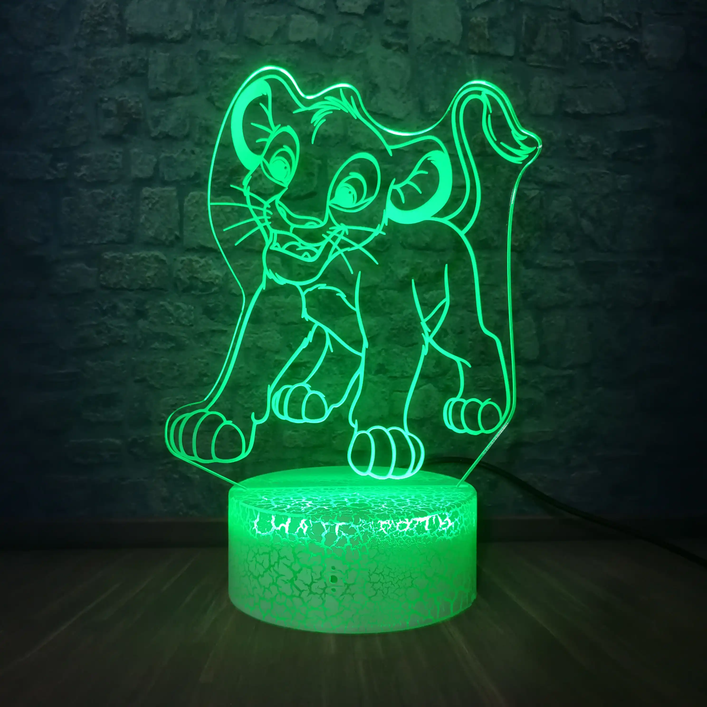 the lion king simba led 7 color change lamp 3d night light