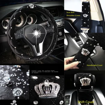 Winter Plush Diamond Crystal Crown Car Steering Wheel Cover Rhinestone Auto Car Steering-Covers Cases Car Interior Accessories
Winter Plush Diamond Crystal Crown Car Steering Wheel Cover Rhinestone Auto Car Steering-Covers Cases Car Interior Accessories