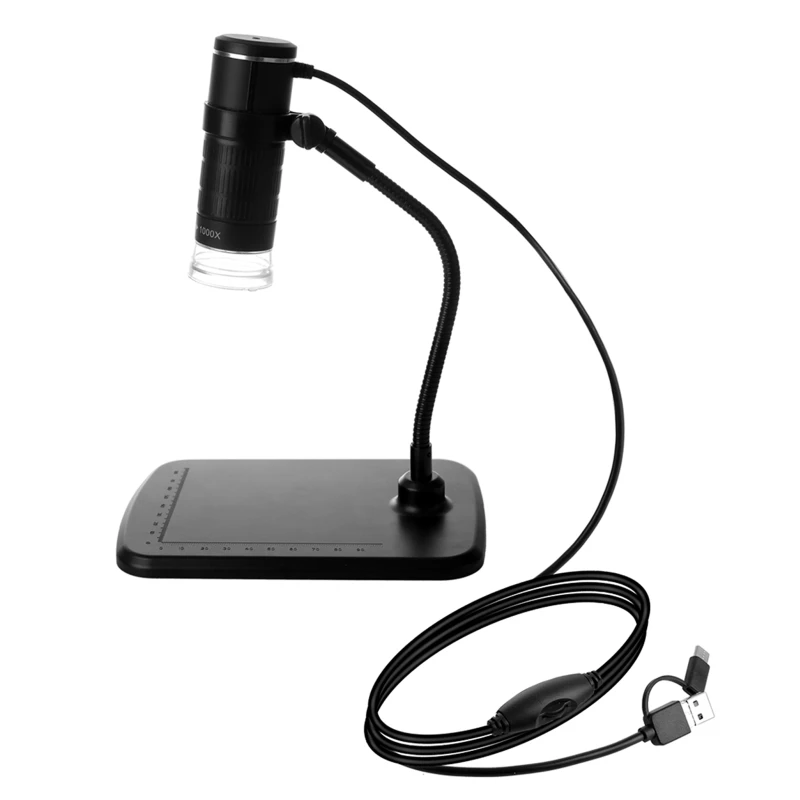 50-1000X Mobile Phone Microscope Camera 3in1 USB Type-C MicroUSB for Android-Phone Windows PC Computer Laptop with Stand
50-1000X Mobile Phone Microscope Camera 3in1 USB Type-C MicroUSB for Android-Phone Windows PC Computer Laptop with Stand