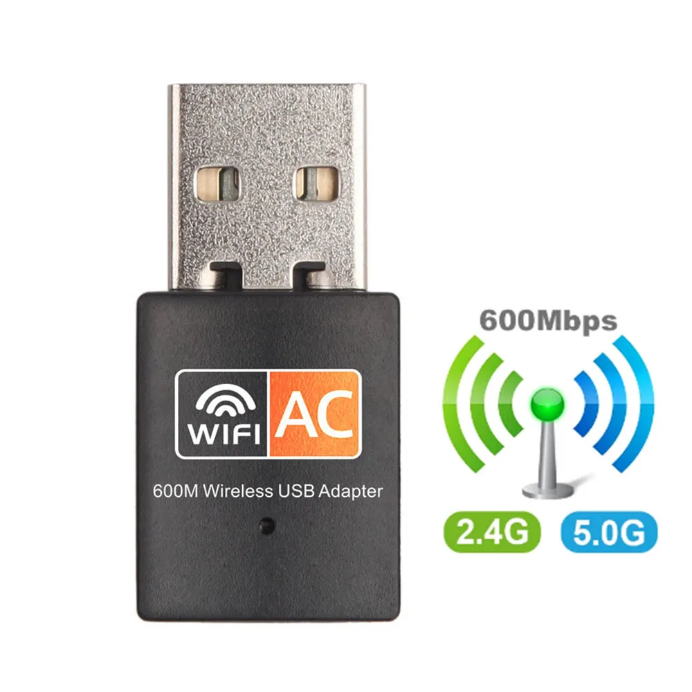 Двухдиапазонный USB Wi-Fi адаптер 600 Мбит/с 2 4 ГГц + 5 беспроводная сетевая карта
