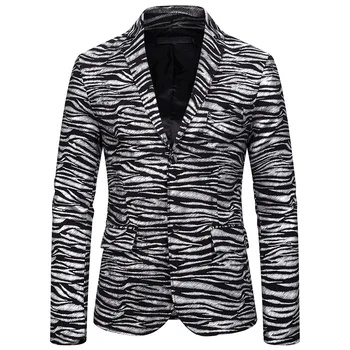 Winter 2019 European and American men's casual suit men's fashion tiger print pressed silver print suit evening dress
Winter 2019 European and American men's casual suit men's fashion tiger print pressed silver print suit evening dress
