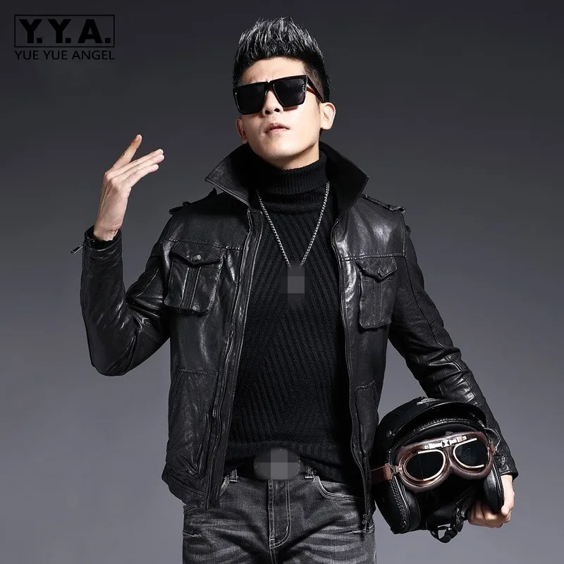 Brand Motorcycle Biker Sheepskin Short Coat Men Designer Slim Lapel Real Leather Jacket 2020 Winter Zip Outerwear Plus Size 4XL
Brand Motorcycle Biker Sheepskin Short Coat Men Designer Slim Lapel Real Leather Jacket 2020 Winter Zip Outerwear Plus Size 4XL