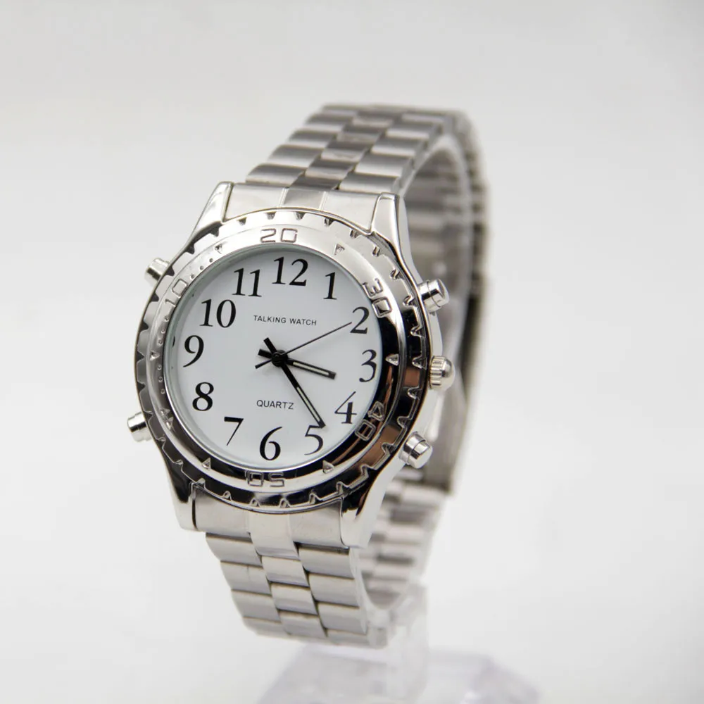 High Quality English Talking Clock Stainless Steel For Blind Or Visually Impaired Watch
High Quality English Talking Clock Stainless Steel For Blind Or Visually Impaired Watch