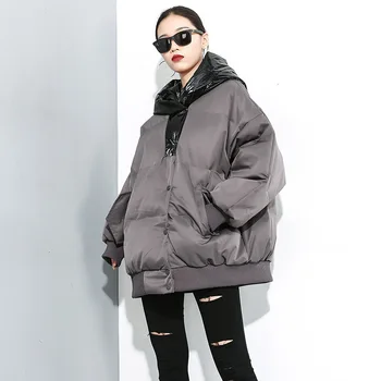 TVVOVVIN Patchwork Hooded Parka Woman Winter 2019 Loose Covered Button Parka Thick Pockets Parka Black Gray Army green QYF1196
TVVOVVIN Patchwork Hooded Parka Woman Winter 2019 Loose Covered Button Parka Thick Pockets Parka Black Gray Army green QYF1196