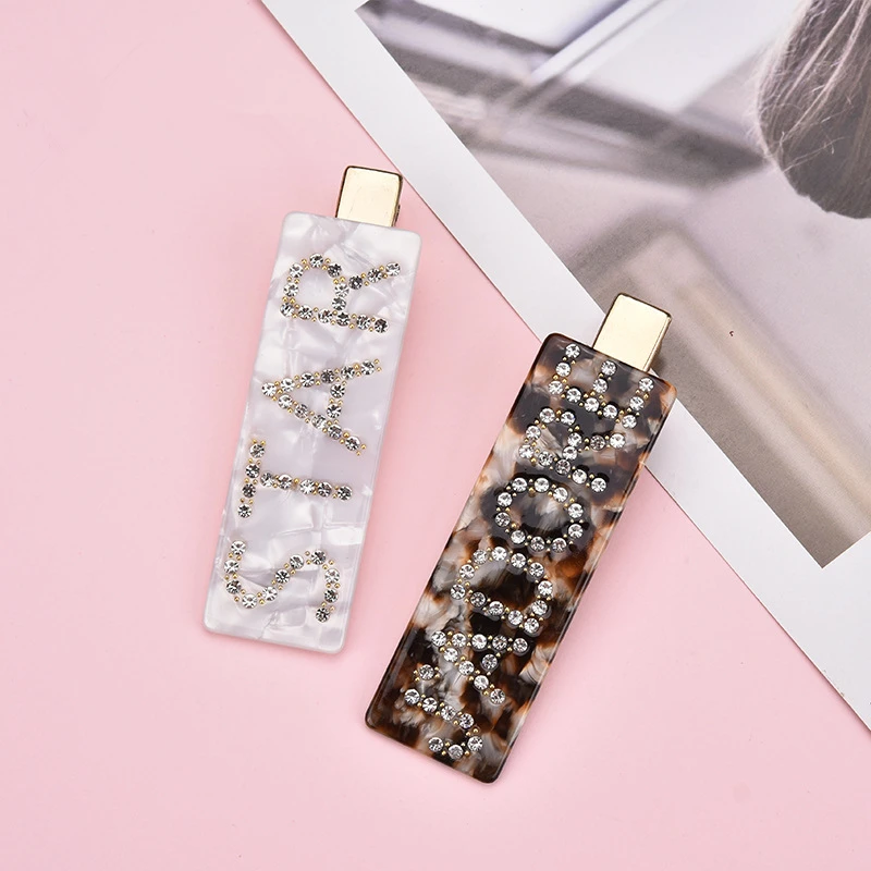 HZ 2019 Acetate Simple Letter Rhinestone Korea Geometric Barrettes Hair Grip Hair Clip Headwear Hair Accessories For Women Girls
HZ 2019 Acetate Simple Letter Rhinestone Korea Geometric Barrettes Hair Grip Hair Clip Headwear Hair Accessories For Women Girls