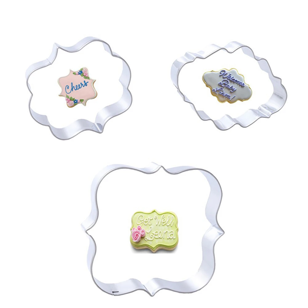 3pcs Set European Style Cookie Cutter Stainless Steel Kitchen Tool Fondant Cake Mold Plaque Frame Biscuit Mould Accessories
3pcs Set European Style Cookie Cutter Stainless Steel Kitchen Tool Fondant Cake Mold Plaque Frame Biscuit Mould Accessories