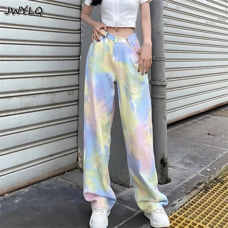 Streetwear Rainbow Tie Dye Printed Jeans High Waist Straight Gradient Loose Denim Pants New Harajuku Y2k Wide Leg Jean Trousers
Streetwear Rainbow Tie Dye Printed Jeans High Waist Straight Gradient Loose Denim Pants New Harajuku Y2k Wide Leg Jean Trousers