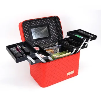 Four Open Embroidered Plaid Cosmetic Hand Jewlery Box Makeup Bag Large Size Multi-functional Cosmetics Storage Box
Four Open Embroidered Plaid Cosmetic Hand Jewlery Box Makeup Bag Large Size Multi-functional Cosmetics Storage Box