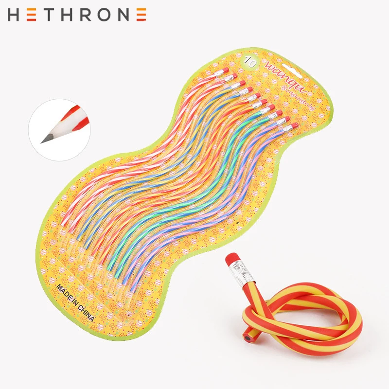Hethrone 10PCS Colorful Magic Bendy Flexible Soft Pencil with Eraser pencils Curved Toy Pen Small Gift High Striped Soft Pencil
Hethrone 10PCS Colorful Magic Bendy Flexible Soft Pencil with Eraser pencils Curved Toy Pen Small Gift High Striped Soft Pencil