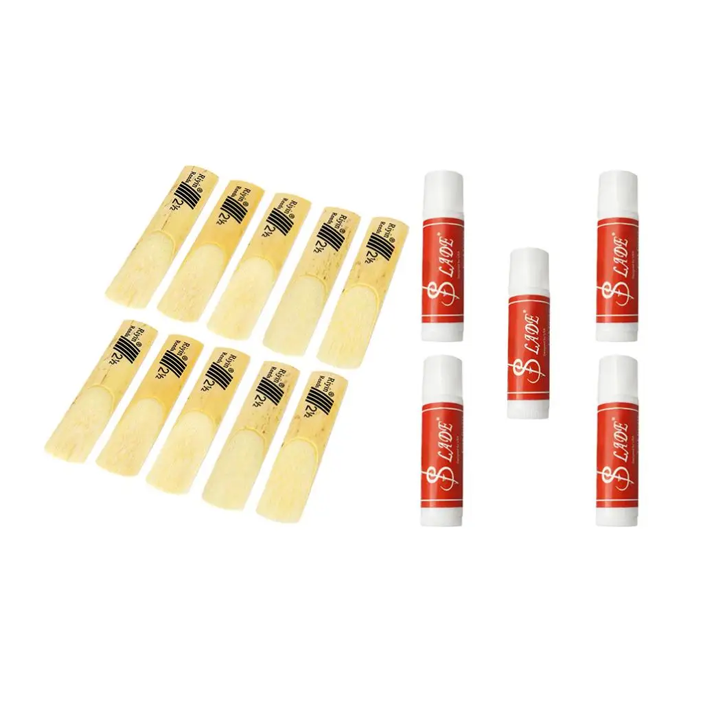 10pcs Alto Sax Reeds Strength 2.5+5 Tubes Clarinet Saxophone Cork Grease 10pcs Alto Sax Reeds Strength 2.5+5 Tubes Clarinet Saxophone Cork Grease