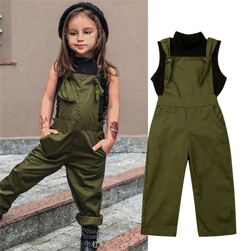 Toddler Kids Baby Girls strap pocket solid overalls long sleeve Turtle Neck pullover T-shirts 2pc cotton lovely casual outfits
Toddler Kids Baby Girls strap pocket solid overalls long sleeve Turtle Neck pullover T-shirts 2pc cotton lovely casual outfits