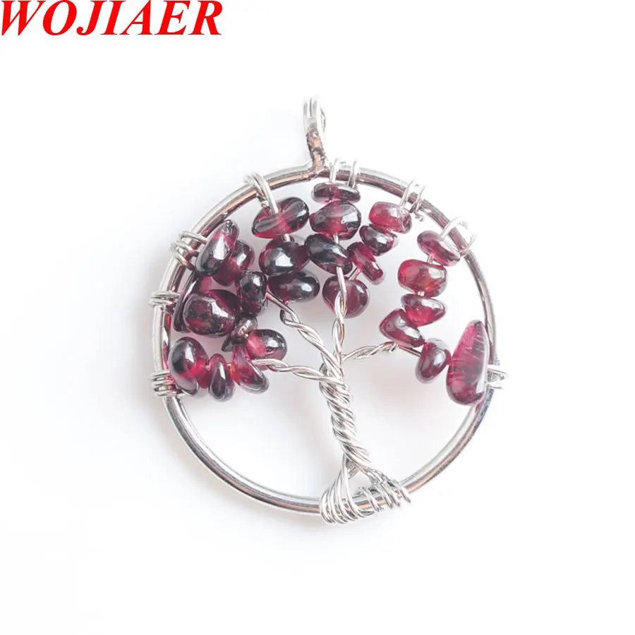 WOJIAER Tree of Life Pendant &Necklaces Natural Garnet Gem Stone Chip Beads 7 Chakra Wire Wrapped Women Jewelry LN8007
WOJIAER Tree of Life Pendant &Necklaces Natural Garnet Gem Stone Chip Beads 7 Chakra Wire Wrapped Women Jewelry LN8007