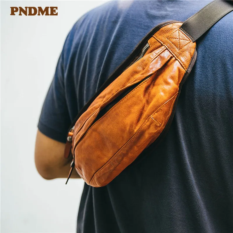 Fashion retro high-quality genuine leather men's multifunctional chest bag weekend messenger bag luxury real cowhide waist pack
Fashion retro high-quality genuine leather men's multifunctional chest bag weekend messenger bag luxury real cowhide waist pack