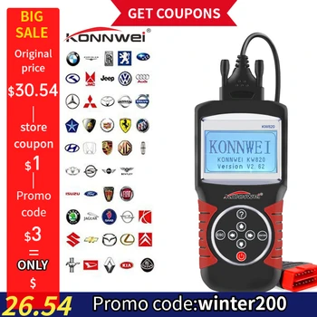 KONNWEI KW820 Car Auto EOBD OBD2 OBDII Scanner Diagnostic Tool Engine Fault Code Reader Automotive Diagnostic Scanner Tool
KONNWEI KW820 Car Auto EOBD OBD2 OBDII Scanner Diagnostic Tool Engine Fault Code Reader Automotive Diagnostic Scanner Tool