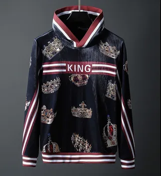 New 19 luxury High Men Classic crown stripe Hoodies Hoody hooded Sweatshirts velvet Cotton Drake Thicken Fleece pullover #L03
New 19 luxury High Men Classic crown stripe Hoodies Hoody hooded Sweatshirts velvet Cotton Drake Thicken Fleece pullover #L03