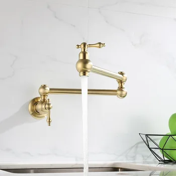Tuqiu Pot Filler Tap Wall Mounted Foldable Brushed Gold Kitchen Faucet Single Cold Sink Tap Rotate Folding Spout Chrome Brass
Tuqiu Pot Filler Tap Wall Mounted Foldable Brushed Gold Kitchen Faucet Single Cold Sink Tap Rotate Folding Spout Chrome Brass