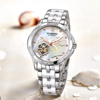 STARKING Dress Women Watch Ceramic Starp Rose Gold Steel Case Vogue Skeleton Watch Ladies Mechanical Wristwatches reloj mujer 
STARKING Dress Women Watch Ceramic Starp Rose Gold Steel Case Vogue Skeleton Watch Ladies Mechanical Wristwatches reloj mujer