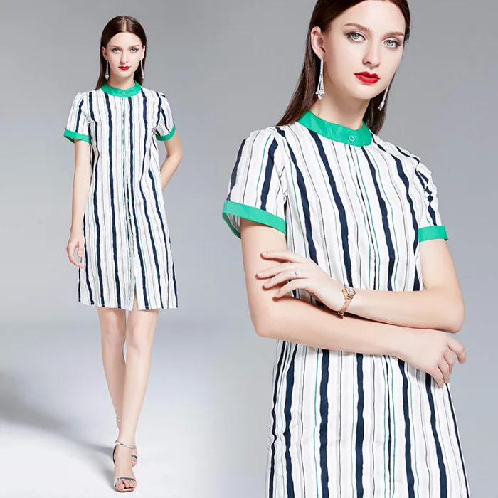 Ozhouzhan Short Sleeve Striped Dress-Style Mid-length Sense of Design Non-mainstream WOMEN'S Dress 2019 Summer Loose-Fit Slimmin
Ozhouzhan Short Sleeve Striped Dress-Style Mid-length Sense of Design Non-mainstream WOMEN'S Dress 2019 Summer Loose-Fit Slimmin