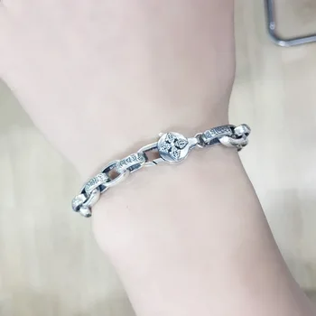925 sterling silver retro personality male bracelet fashion six-word mantra vajra pestle buckle popular simple bracelet
925 sterling silver retro personality male bracelet fashion six-word mantra vajra pestle buckle popular simple bracelet