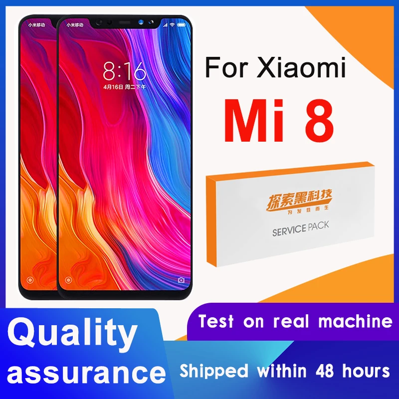 Дисплей с сенсорным экраном и дигитайзером в сборе для Xiaomi Mi 8 M1803E1A 100%