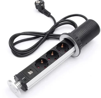 EU Power Plug 16A PULL UP 3 Power Socket 2 USB Charging Port Kitchen Table Desktop Sockets Retractable Counter tops Worktop
EU Power Plug 16A PULL UP 3 Power Socket 2 USB Charging Port Kitchen Table Desktop Sockets Retractable Counter tops Worktop