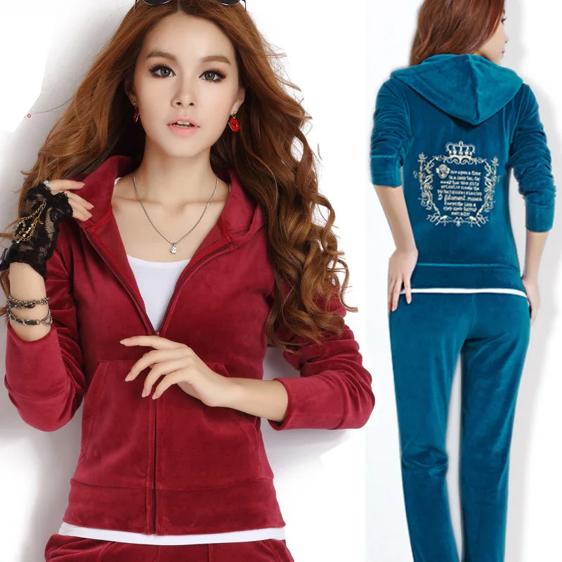 Gold Lines Velvet Sports WOMEN'S Suit Autumn & Winter Korean-style Embroidered Purple Fashion Casual Slimming Large Size Two-Pie 
Gold Lines Velvet Sports WOMEN'S Suit Autumn & Winter Korean-style Embroidered Purple Fashion Casual Slimming Large Size Two-Pie