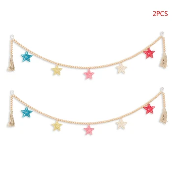 2Pcs Pine Wood Bead Garland with Rattan Stars Cotton Tassel Farmhouse Wall Decor R2JF
2Pcs Pine Wood Bead Garland with Rattan Stars Cotton Tassel Farmhouse Wall Decor R2JF