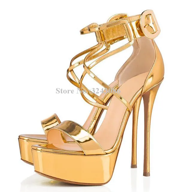 Fashion Gold Color Women Platform Sandals New Peep Toe Stiletto Heel Buckle Strap Dress Sandals Shoes Lady Luxury Large Size
Fashion Gold Color Women Platform Sandals New Peep Toe Stiletto Heel Buckle Strap Dress Sandals Shoes Lady Luxury Large Size