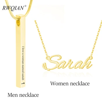 Couples Necklace Custom Name Necklaces Personalized Stainless Steel Pendant Nameplate Necklaces for Women Men Wedding Jewelry
Couples Necklace Custom Name Necklaces Personalized Stainless Steel Pendant Nameplate Necklaces for Women Men Wedding Jewelry