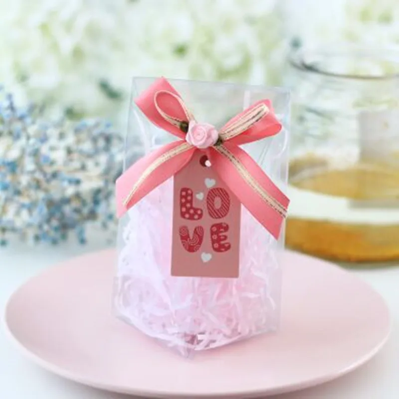 8cm 10pcs romantic pvc transparent wedding gift box baby shower