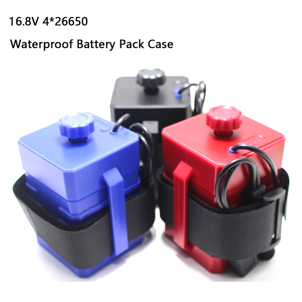 

Waterproof DC 16.8V/5V Battery Box USB Dual Interface Support 4x 26650 Battery DIY Power Bank for Bike LED Light Lamp