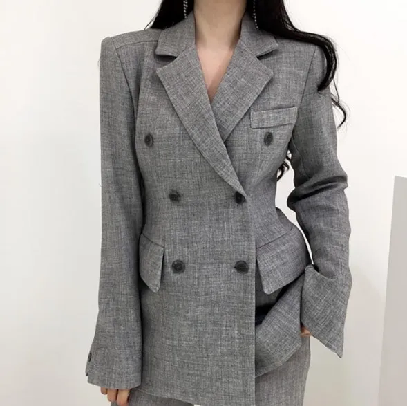 Spring 2019 New Double Buttons Suit Jacket Korean Straight Blazer Coat Women's Autumn Pure Color Small Suit Jacket Outwear
Spring 2019 New Double Buttons Suit Jacket Korean Straight Blazer Coat Women's Autumn Pure Color Small Suit Jacket Outwear
