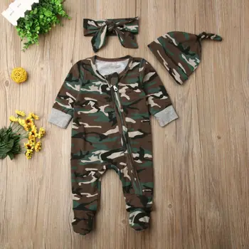 Newborn Baby Boy Girl Winter Clothes Camo Zipper Romper Bodysuit+Headband+Hat
Newborn Baby Boy Girl Winter Clothes Camo Zipper Romper Bodysuit+Headband+Hat
