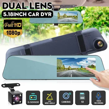 5.18" HD 1080P Automatic Vehicle Video Recorder Dash Cam Dashcam Car DVR Rear View Camera Visual Registrar Mirror G-sensor
5.18" HD 1080P Automatic Vehicle Video Recorder Dash Cam Dashcam Car DVR Rear View Camera Visual Registrar Mirror G-sensor